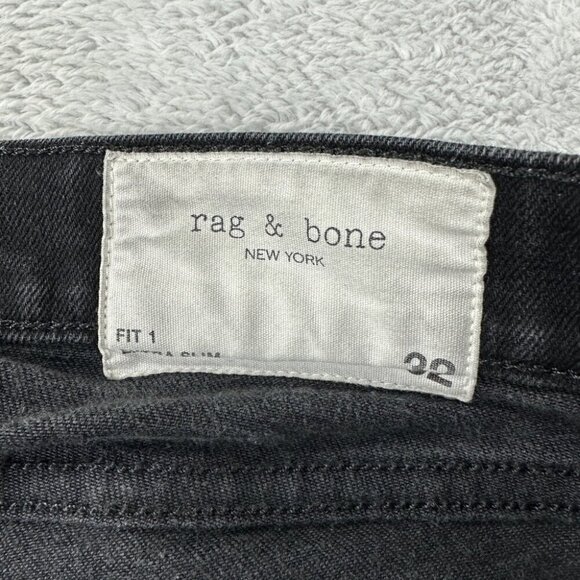 Rag & Bone Black Denim Skinny Jeans Men’s Size 32 US - Picture 4 of 11